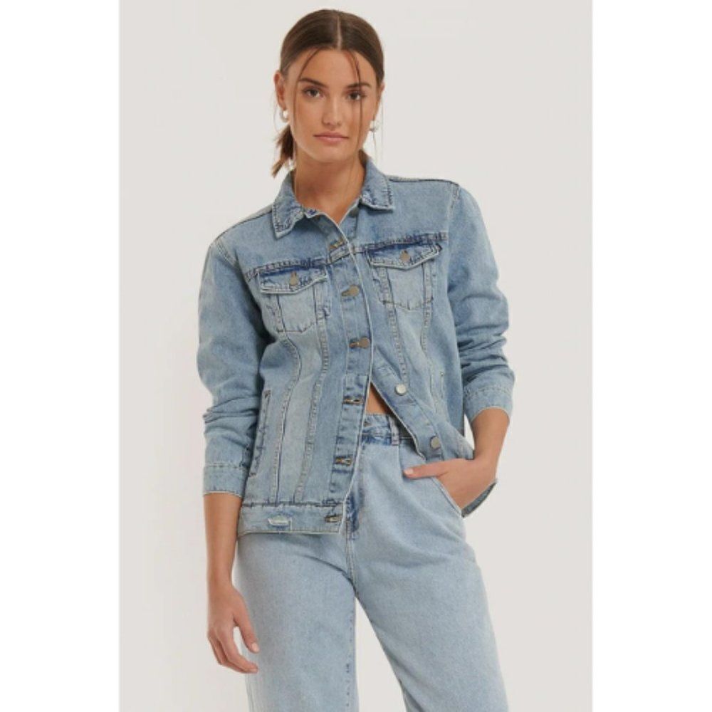 Old Navy Women's Light Blue Marcie Long Sleeve Denim Jacket Size Medium